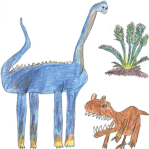 アロサウルスとブラキオサウルス