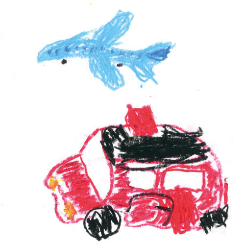 ひこうきとミニクーパーパトカー