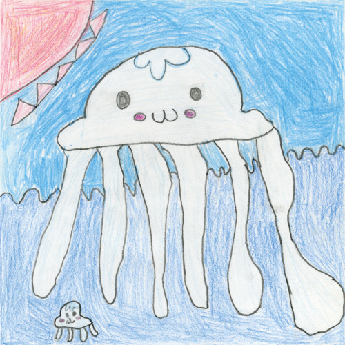 海の中のくらげ