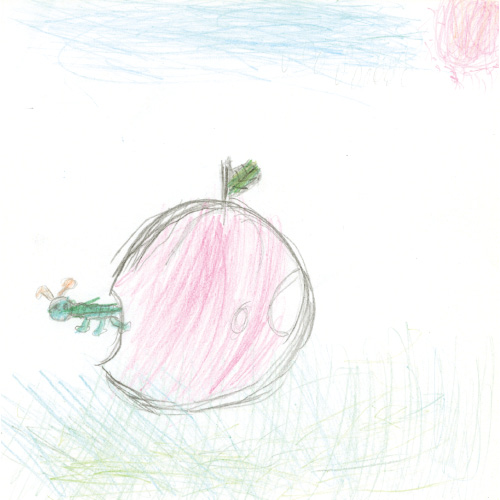 りんごのなかのあお虫