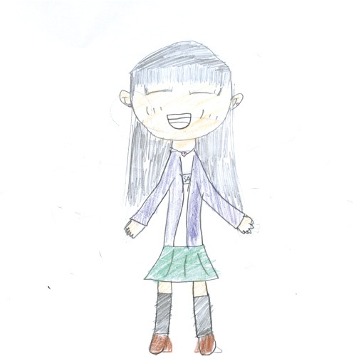 えがおでわらっている女の子