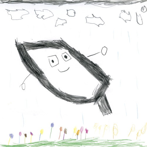 かさをもっていかなかったら雨がふってきちゃった