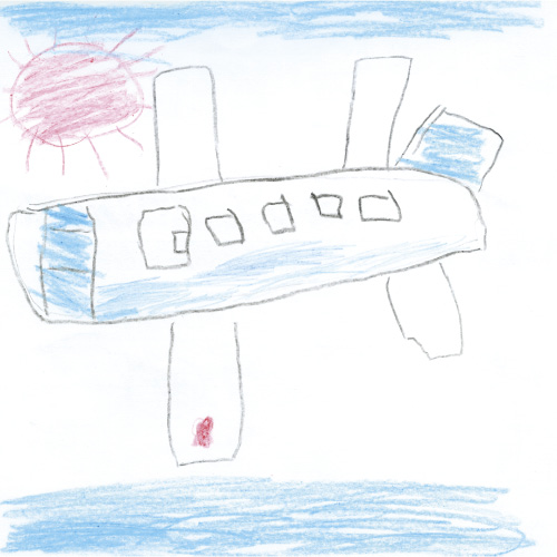 海の上を飛ぶ飛行機