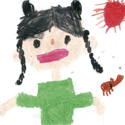 あさひがそとであそんでいるところ