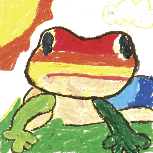 虹色のかわいいヤモリ