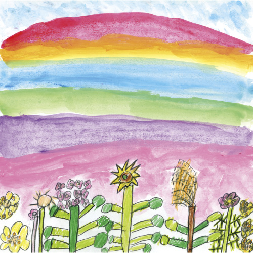 にじを見ている花たち