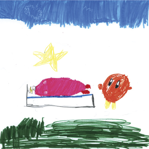 カービィがベットにはいってねてるとこ