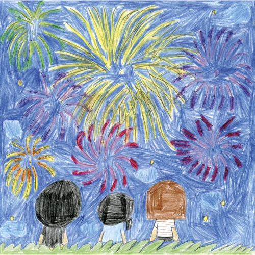 家ぞくで見る花火
