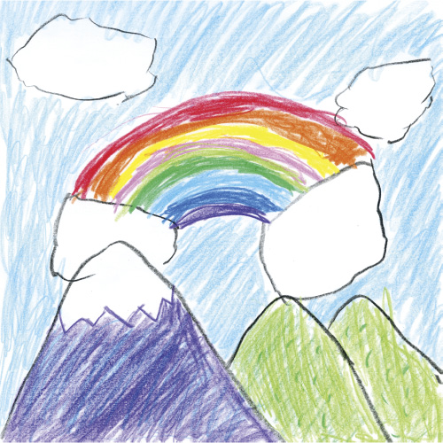 きれいな虹と大きな山