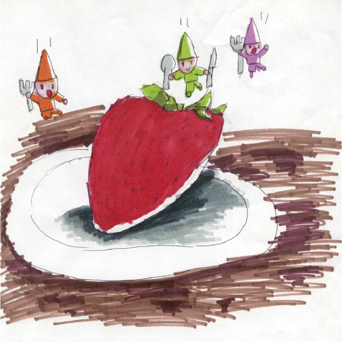 イチゴが食べたいコビト達