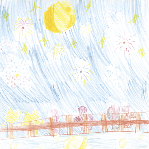 ふたごのねこと花火